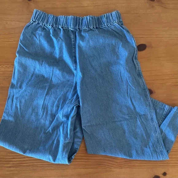 Madewell, Light Wash Denim, Pull-On, Wide Leg Pant, Cropped, Women's, Small - Picture 11 of 11